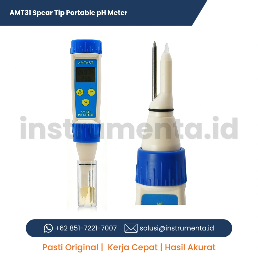 Official Supplier AMT31 Spear Tip Portable pH Meter Alat Ukur Tingkat Keasaman Semi-Padat Daging dan Tanah